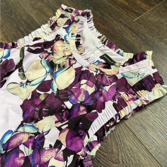 BANANA REPUBLIC Purple Floral Dress 6 - Picture 3 of 7